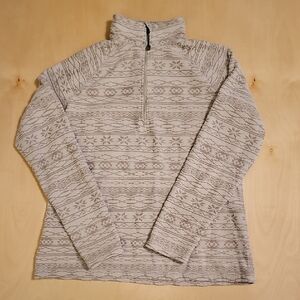 Eddie Bauer Women's Patterned Light Gray Turtleneck Sweater